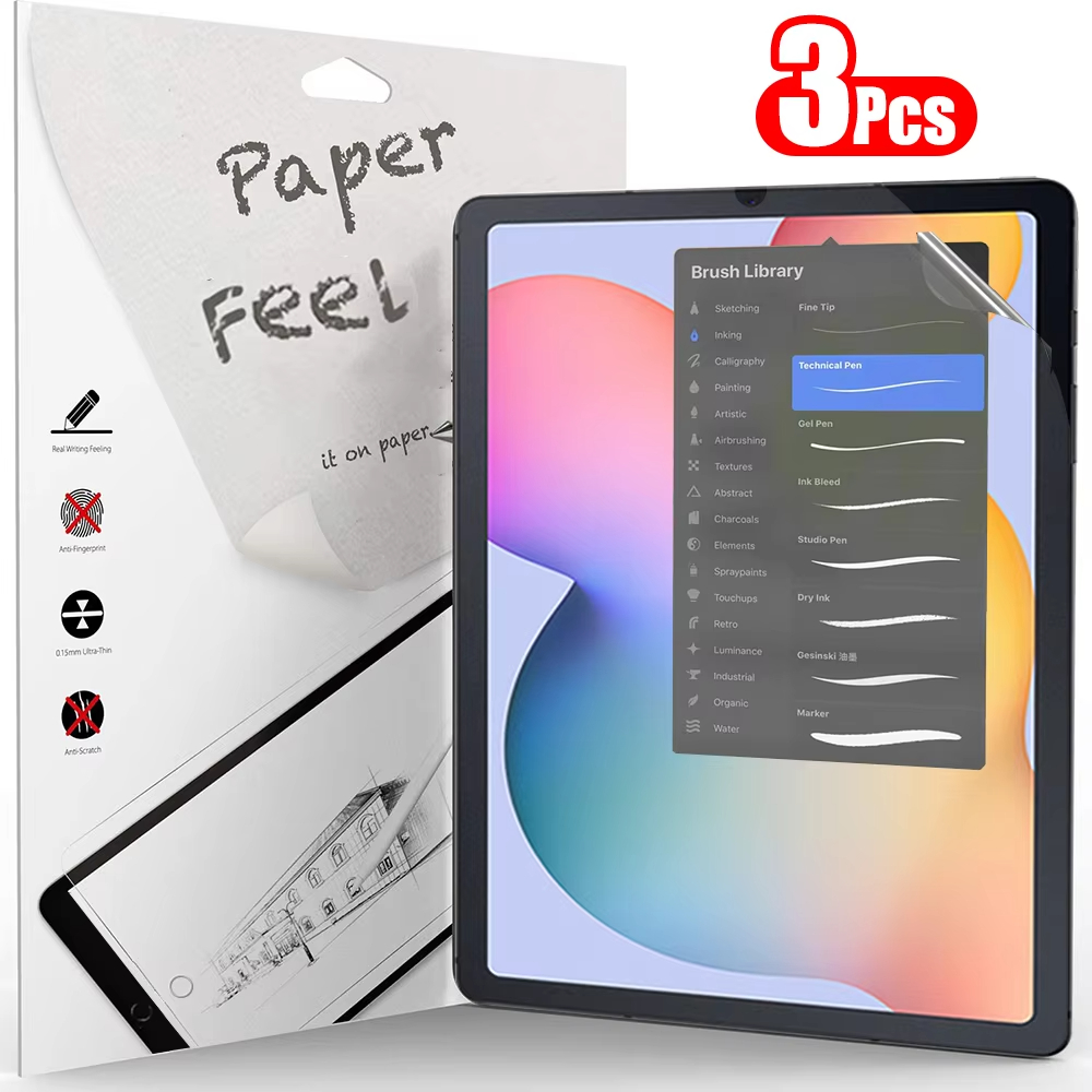 Samsung Tablet S10 Accessories - 3 stuks papiergevoel als schermbeschermer voor